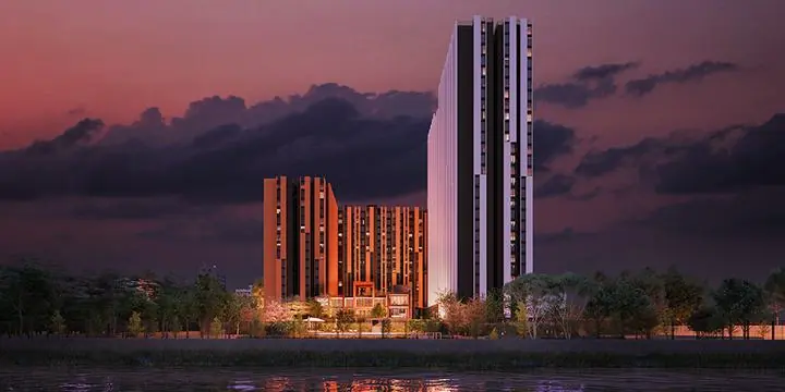 Towers at dusk