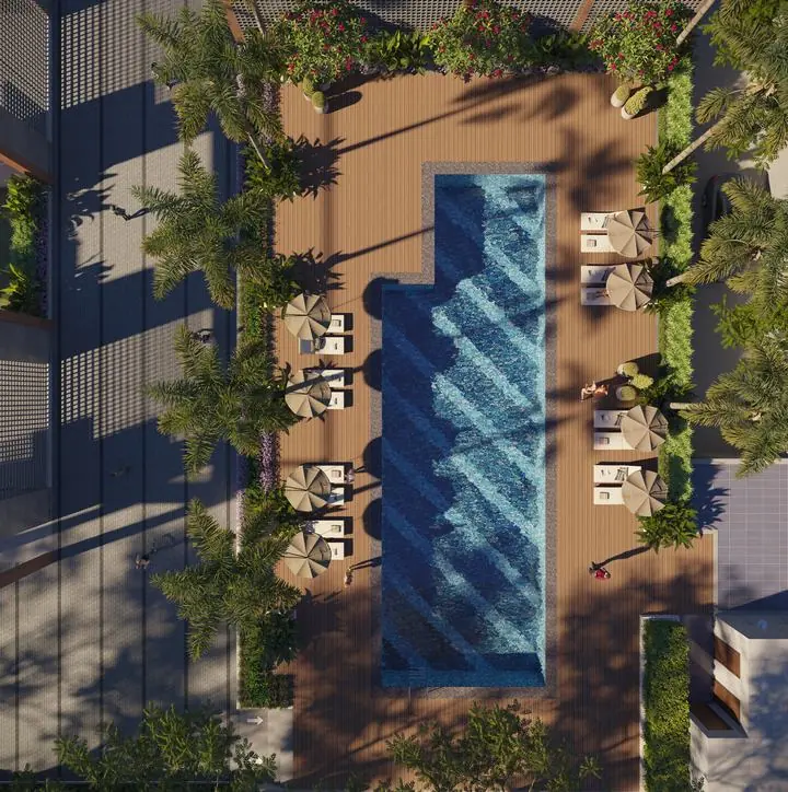 Swimming pool, top view