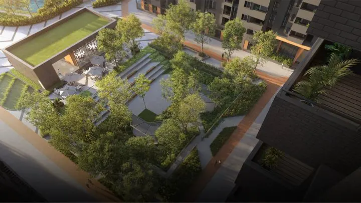 Landscaped courtyard