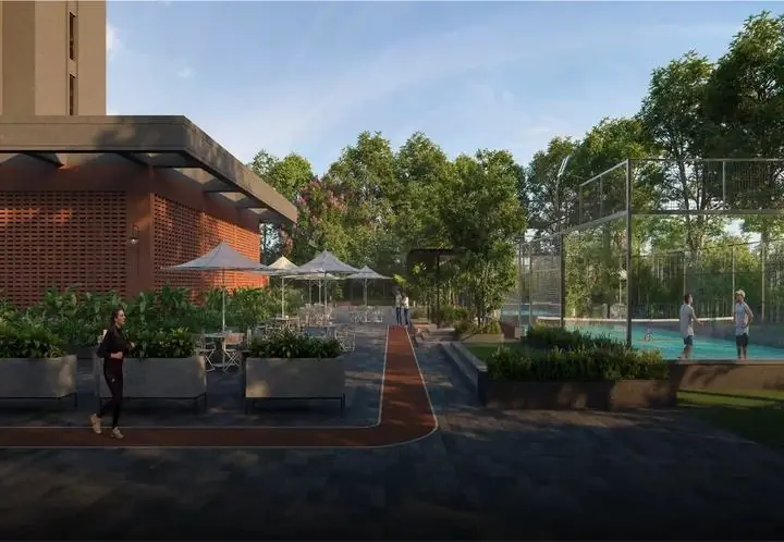 Pool deck and sports court